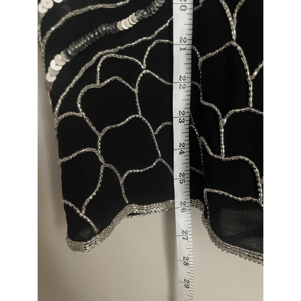 Vintage Judith Ann Creations M Skirt Gadsby Black Silk Sequin 20s Flapper NYE - Picture 8 of 10